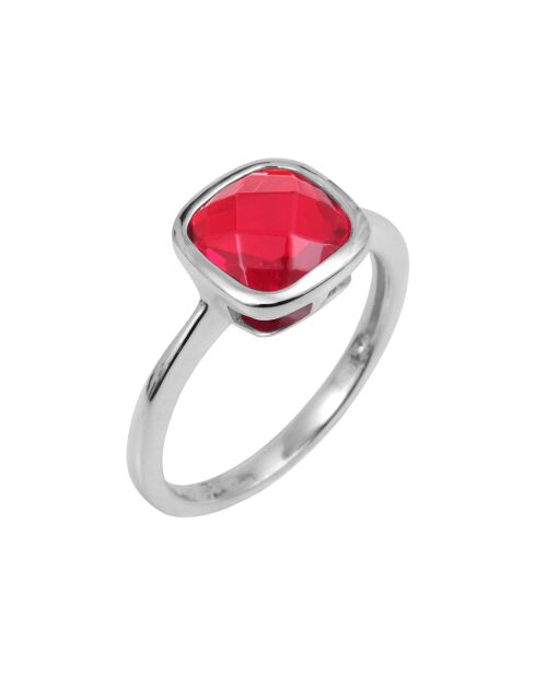 Bague en Argent & Quartz synthétique rouge