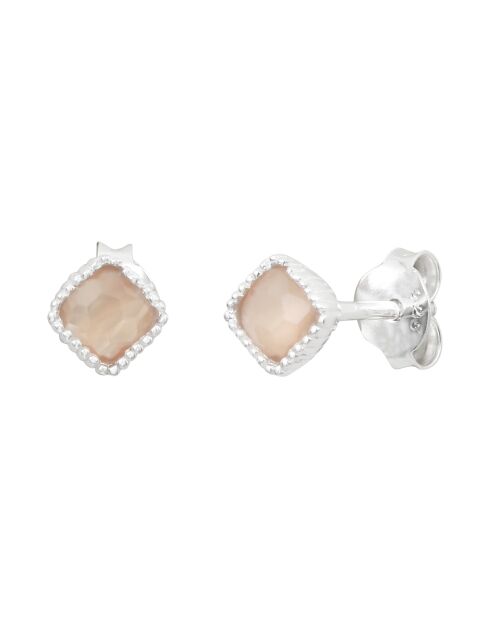 Boucles d'oreilles en Argent & Quartz synthétique orange