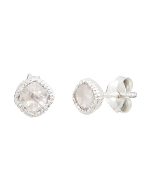 Boucles d'oreilles en Argent & Quartz synthétique roses
