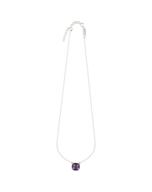 Collier en Argent & Quartz synthétique violet/argenté