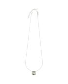 Collier en Argent & Quartz synthétique vert/argenté