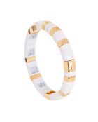 Bracelet en Laiton doré & Laque blanc