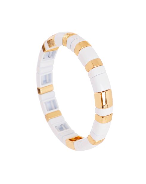 Bracelet en Laiton doré & Laque blanc
