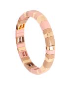 Bracelet en Laiton doré & Laque rose