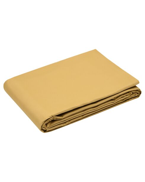 Drap plat en percale de coton Elysée moutarde