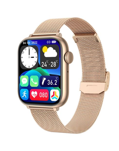 Montre connectée Edition Gamma 2024 avec bracelet milanais dorée