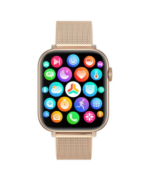 Montre connectée Edition Gamma 2024 avec bracelet milanais dorée