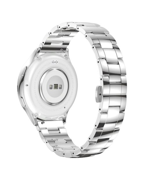 Montre connectée -edition Vogue 2024 IP67 avec bracelet en acier inoxydable argentée