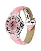 Montre connectée -edition Elegance 2024 IP67 avec alliage haute résistance et bracelet en cuir rose