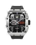 Montre connectée NASA AMOLED IP67 Grand écran résolution haute définition bracelet en silicone noir/argenté