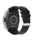 Montre connectée NASA AMOLED IP67 Grand écran résolution haute définition bracelet en silicone noir/argenté