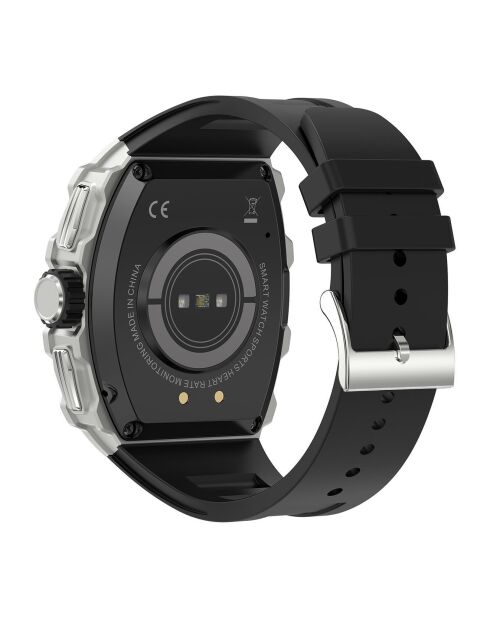 Montre connectée NASA AMOLED IP67 Grand écran résolution haute définition bracelet en silicone noir/argenté
