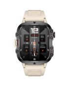 Montre connectée NASA SPORT Grand écran résolution haute définition bracelet en silicone beige