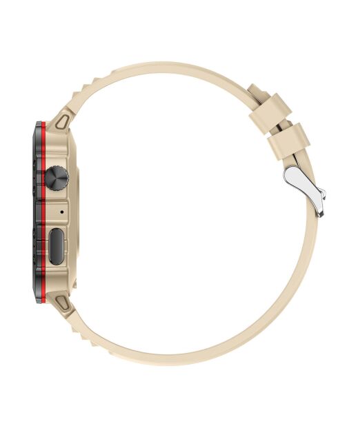 Montre connectée NASA SPORT Grand écran résolution haute définition bracelet en silicone beige