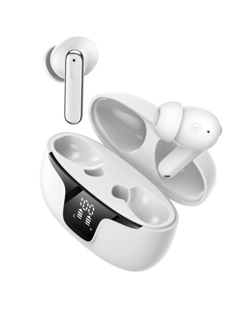 Auricolari wireless (TWS) Bluetooth 5.3 con display LED bianco ECLIPSE Edition