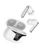Ecouteurs sans fil (TWS) Bluetooth 5.3 affichage LED Edition ECLIPSE blancs