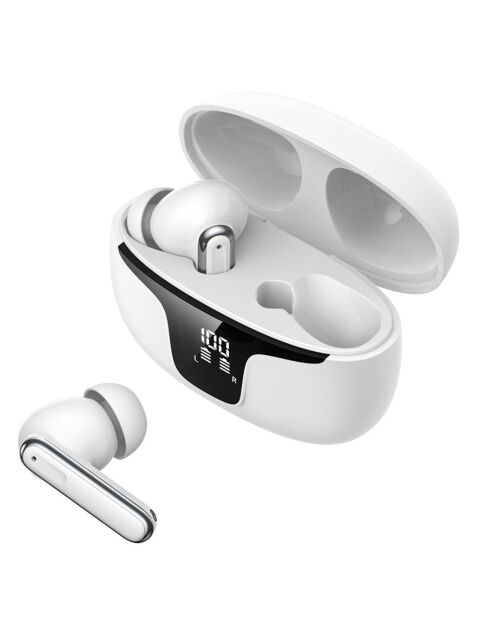 Auricolari wireless (TWS) Bluetooth 5.3 con display LED bianco ECLIPSE Edition