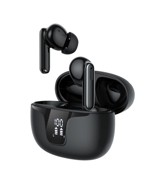 Auricolari wireless (TWS) Bluetooth 5.3 nero con display LED ECLIPSE Edition