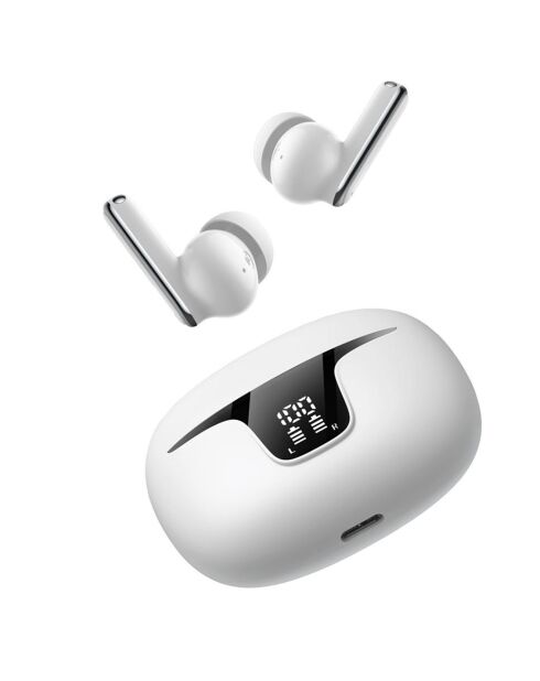 Ecouteurs sans fil (TWS) Bluetooth 5.3 affichage LED Edition ECLIPSE blancs