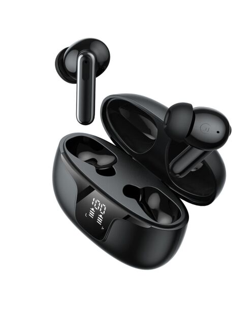 Auricolari wireless (TWS) Bluetooth 5.3 nero con display LED ECLIPSE Edition