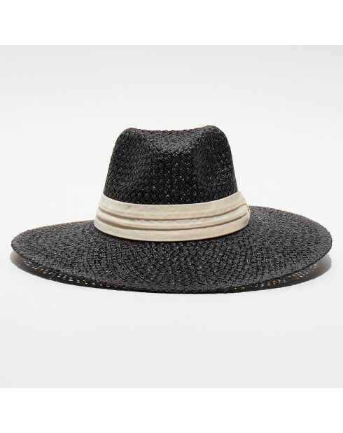 Chapeau en papier noir/écru