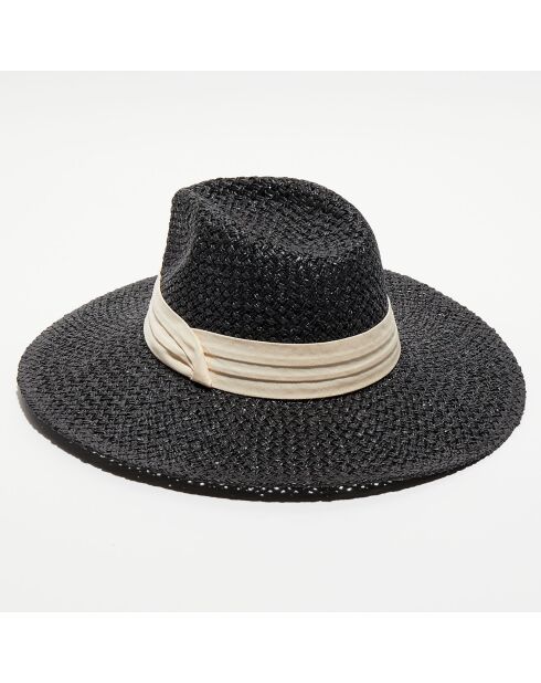 Chapeau en papier noir/écru