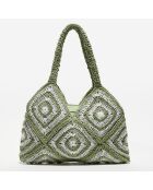 Sac porté épaule en papier vert - 45x24x34 cm
