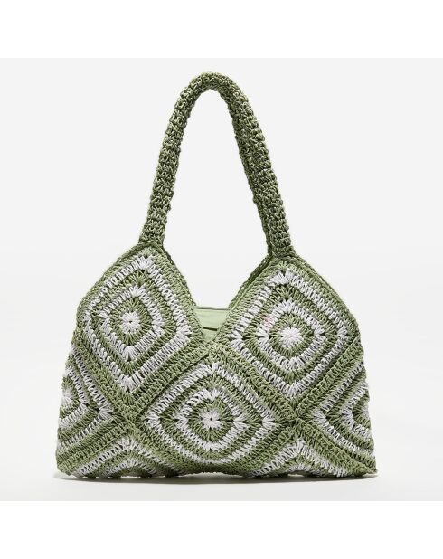 Sac porté épaule en papier vert - 45x24x34 cm