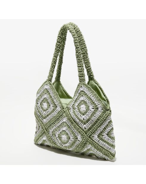 Sac porté épaule en papier vert - 45x24x34 cm
