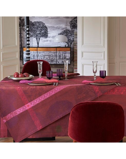 Nappe 100% Lin Symphonie Baroque Opéra rouge/violet