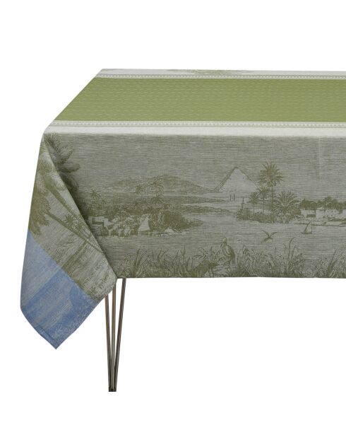 Nappe 100% Lin Croisière sur le Nil Palmier verte