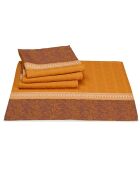 4 Serviettes de table 100% Lin Croisière sur le Nil Désert orange - 58x58 cm