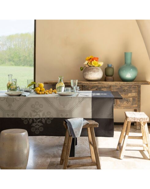 Nappe 100% Coton Hacienda Horizon gris/bleu