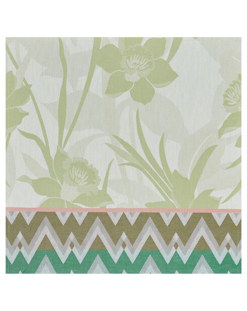 4 Sets de table enduits La Vie en Vosges Jonquille verts - 50x36 cm