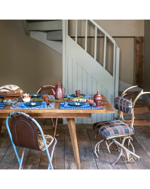 4 Sets de table enduits Origin Rythme Denim bleus - 50x36 cm