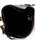 Sac porté épaule en Cuir noir- 26x9x22 cm