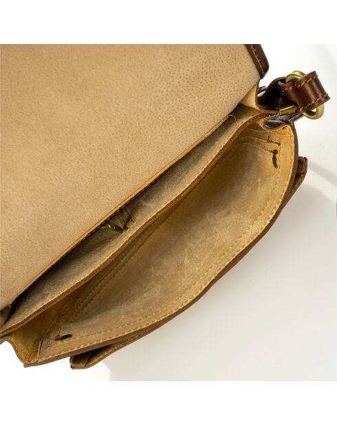 Sac bandoulière en Cuir marron - 26x12x19 cm