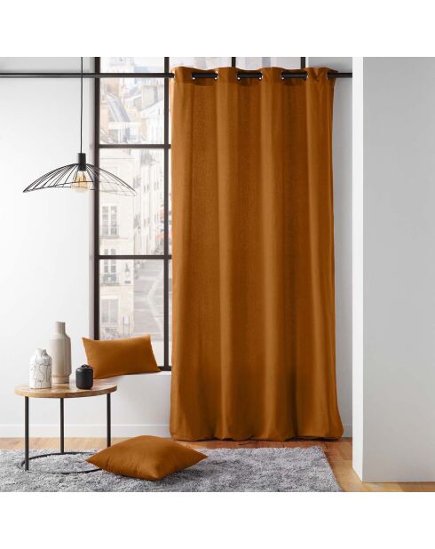 2 Rideaux à Oeillets Twily marron - 135x260 cm