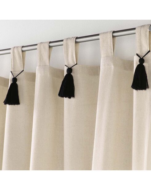 2 Rideaux à Passants Cyrine naturel - 140x240 cm