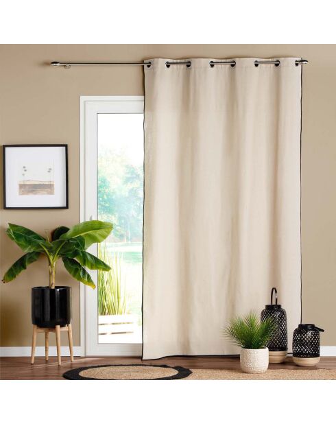 2 Rideaux à Oeillets Capria naturel - 140x240 cm