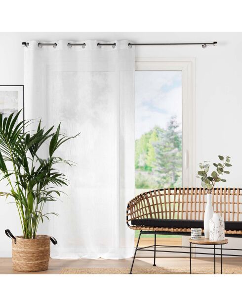 Haltona Ösen in Leinenoptik, 140 x 280 cm, Weiß, 2 Stück