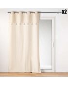 2 Rideaux à Oeillets Izigold naturel - 140x240 cm