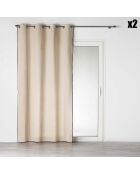 2 Rideaux à Oeillets Capria naturel - 140x240 cm