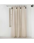 2 Rideaux à Passants Cyrine naturel - 140x240 cm