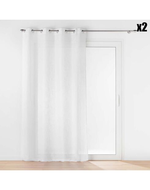 Haltona Ösen in Leinenoptik, 140 x 240 cm, Weiß, 2 Stück