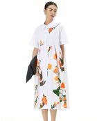 Robe Anne blanc/imprimé floral