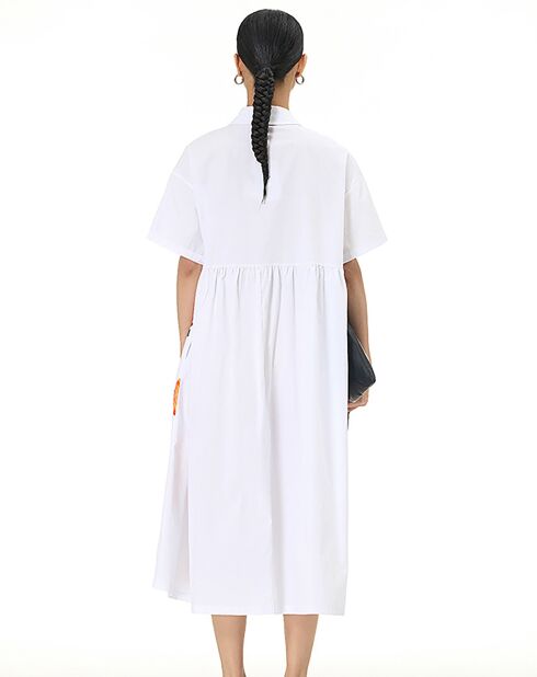 Robe Anne blanc/imprimé floral