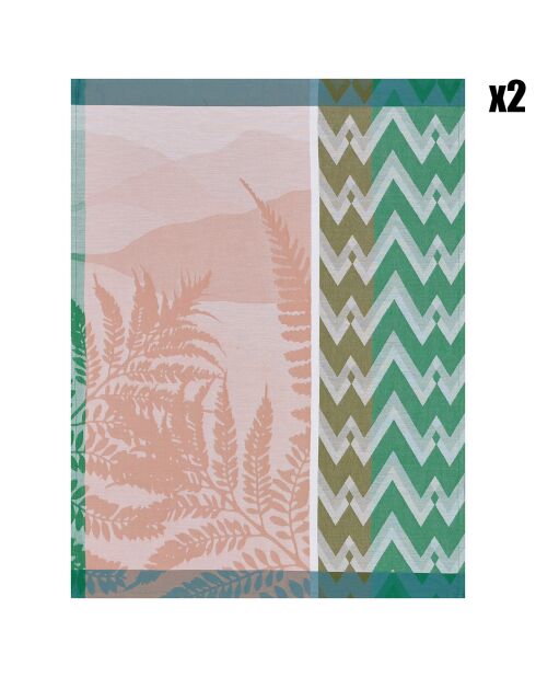 2 strofinacci La Vie en Vosges Fougère marroni - 80x60 cm