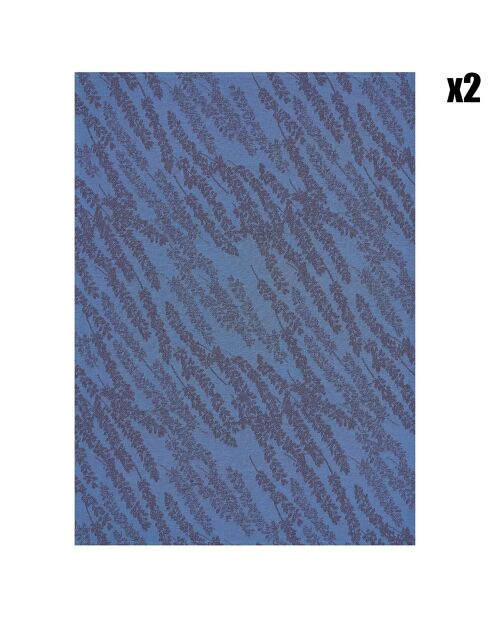 2 Torchons Origin Nature Denim bleus - 80x60 cm