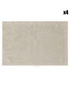 4 manteles individuales Tivoli, 100% lino, color amarillo y gris trigo, 50 x 38 cm